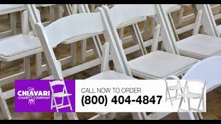 100 White Resin Folding Chairs from the Chiavari Chair Company