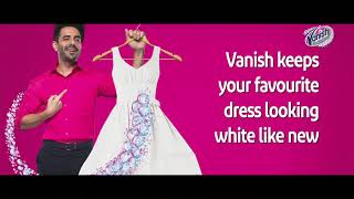 Yellowed white dress? Try the New Vanish detergent booster.