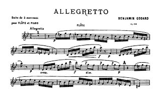 Benjamin Godard - Allegretto ♩= 66 (Very Slow) Flute \u0026 Piano midi with metronome