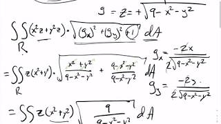 Multivariable Calculus: Surface Integrals Example. (16.7)