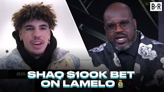 Shaq Bets $100K on LaMelo Half Court Shot In Rising Stars Game 👀