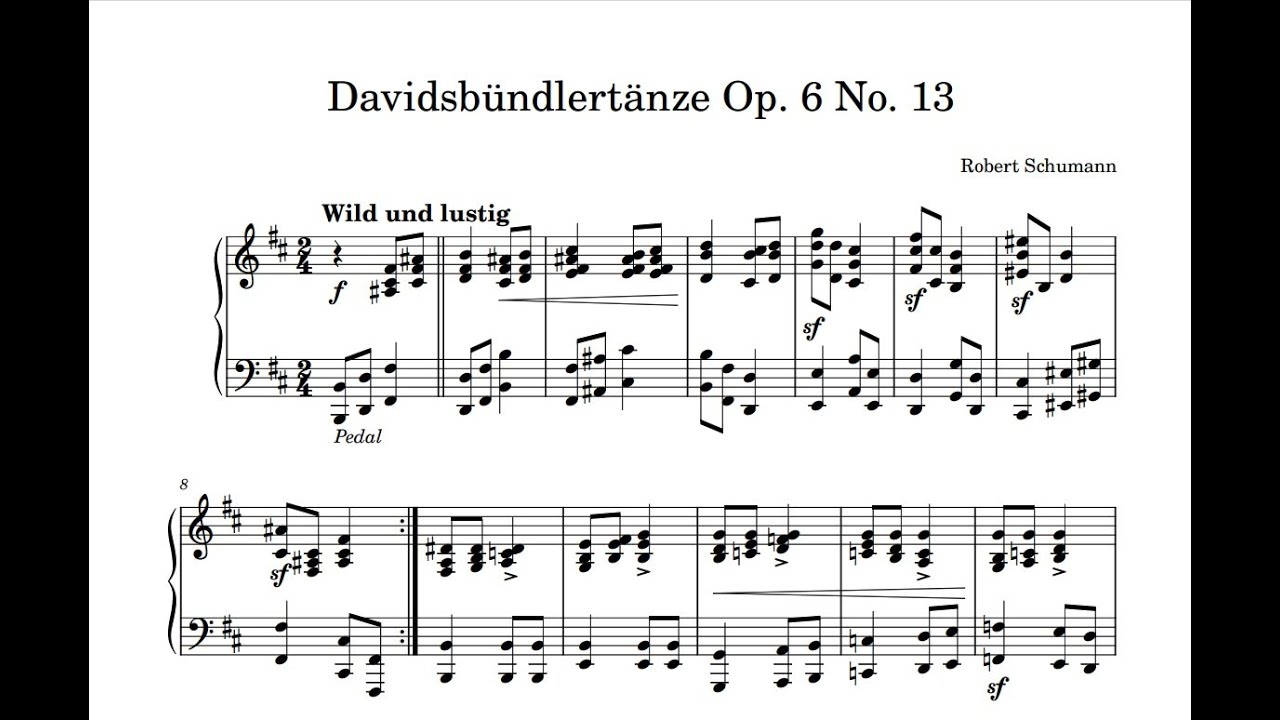 Robert Schumann - Davidsbündlertänze Op. 6 No. 13 - YouTube