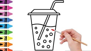 HOW TO DRAW A CUTE CUP DRINK , STEP BY STEP