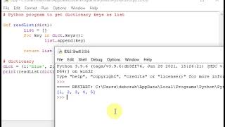 Python program to get dictionary keys as list
