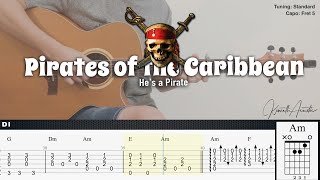 Pirates of the Caribbean (He's a Pirate) - Hans Zimmer | Fingerstyle Guitar | TAB + Chords + Lyrics