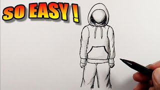 How to draw a hoodie on a body | Easy Drawings