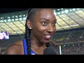 Great Britain & NI (GBR) after winning gold in the women's 4x100m