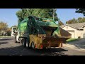 Waste Management Garbage Trucks Crushing Trash