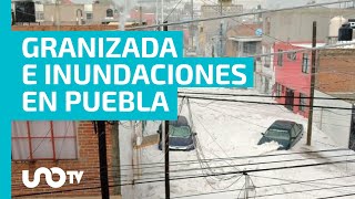 Autos, bajo hielo: granizada sorprende capital de Puebla; activan protocolos de atención