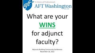 What are your WINS for adjunct faculty? ABC Conference 11-18-2022