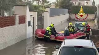 Vigili del fuoco nel messinese per il maltempo