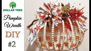 Dollar Tree Beaded Pumpkin Wreath DIY