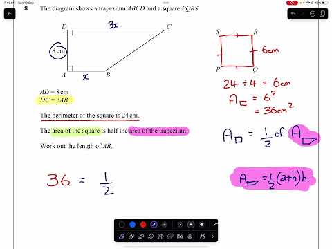 GCSE IGCSE Edexcel Maths Mathematics Perimeter Area Forming And Solving ...