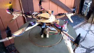 Pentacopter test stand   first spool up