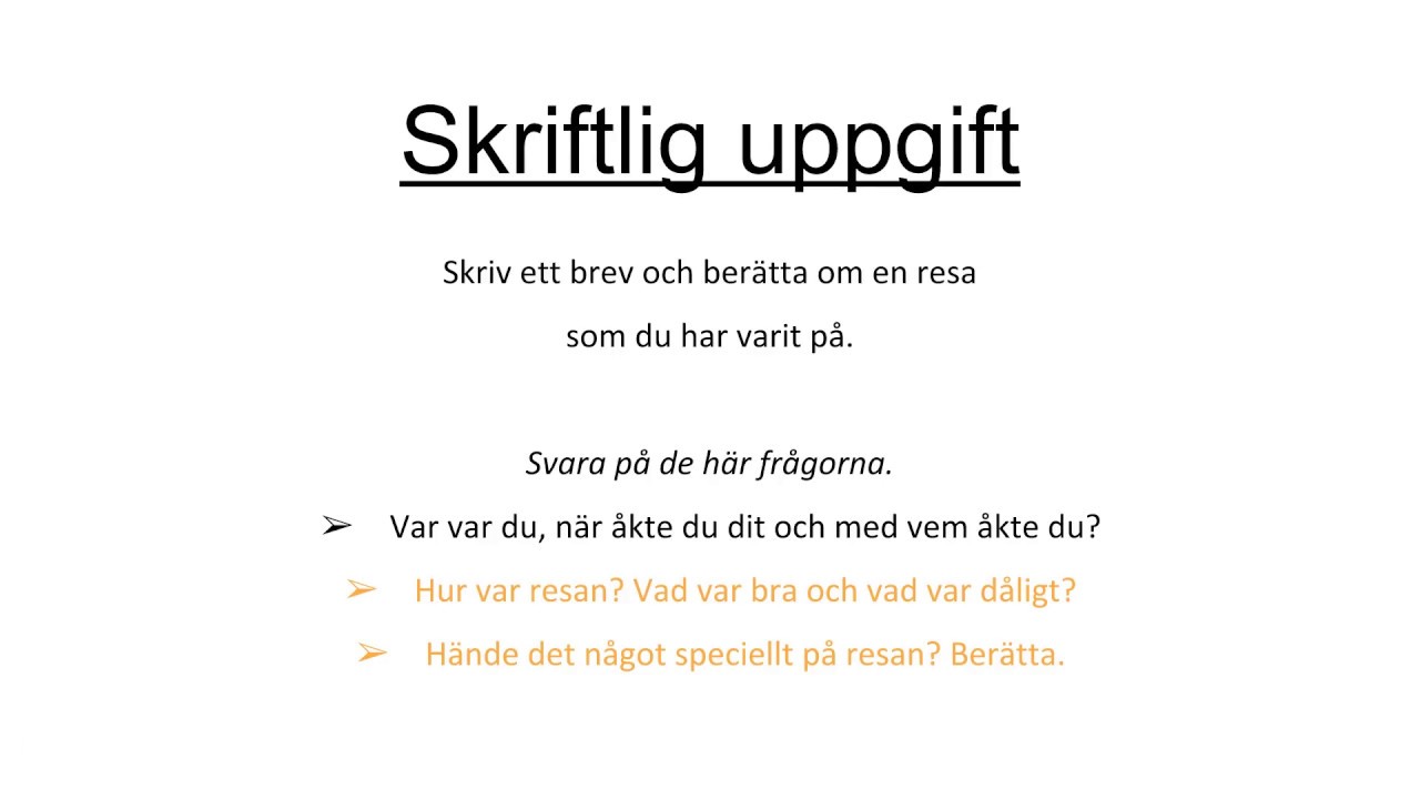 Skriva På SFI Utveckla En Text Från F Till A - YouTube