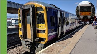 Northern class 158 905 departs Bradford Interchange