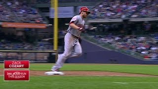 CIN@MIL: Cozart smashes a two-run homer to left field