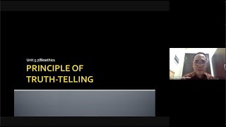 N-108 HEth Lecture 5: Truth-Telling, Confidentiality, Privacy, and Justice
