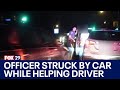 Video: Hit-and-run driver slams into New Jersey officer helping disabled vehicle