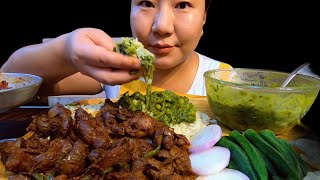 Spicy Chicken Liver And Gizzard Curry + Ooti Asangba (Manipuri Peas Dish) // Manipuri Mukbang