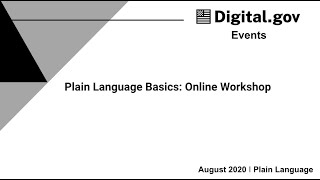 Plain Language Basics: Online Workshop