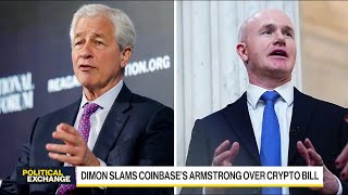 Jamie Dimon and Coinbase’s Armstrong Don't See Eye-to-Eye on Crypto Bill