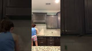 How to paint a travertine stone backsplash