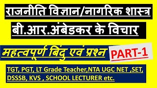 Dr. BR Ambedkar Important Questions डॉ . बी आर अंबेडकर महत्वपूर्ण प्रश्न MCQ भीमराव अंबेडकर के विचार