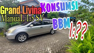 Uji Konsumsi bbm grand livina 1.5 manual  SV Medan tanjakan berkelok #iritbbm