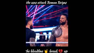 the usos attack Roman Reigns 😱 the bloodline 🤘 break 💔 up 🔥status sad 😢 moment 🥺#wwe #shorts#friends