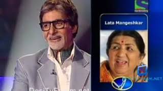 Lata Mangeshkar On Telephone With Amitabh Bachchan On The Set Of KBC