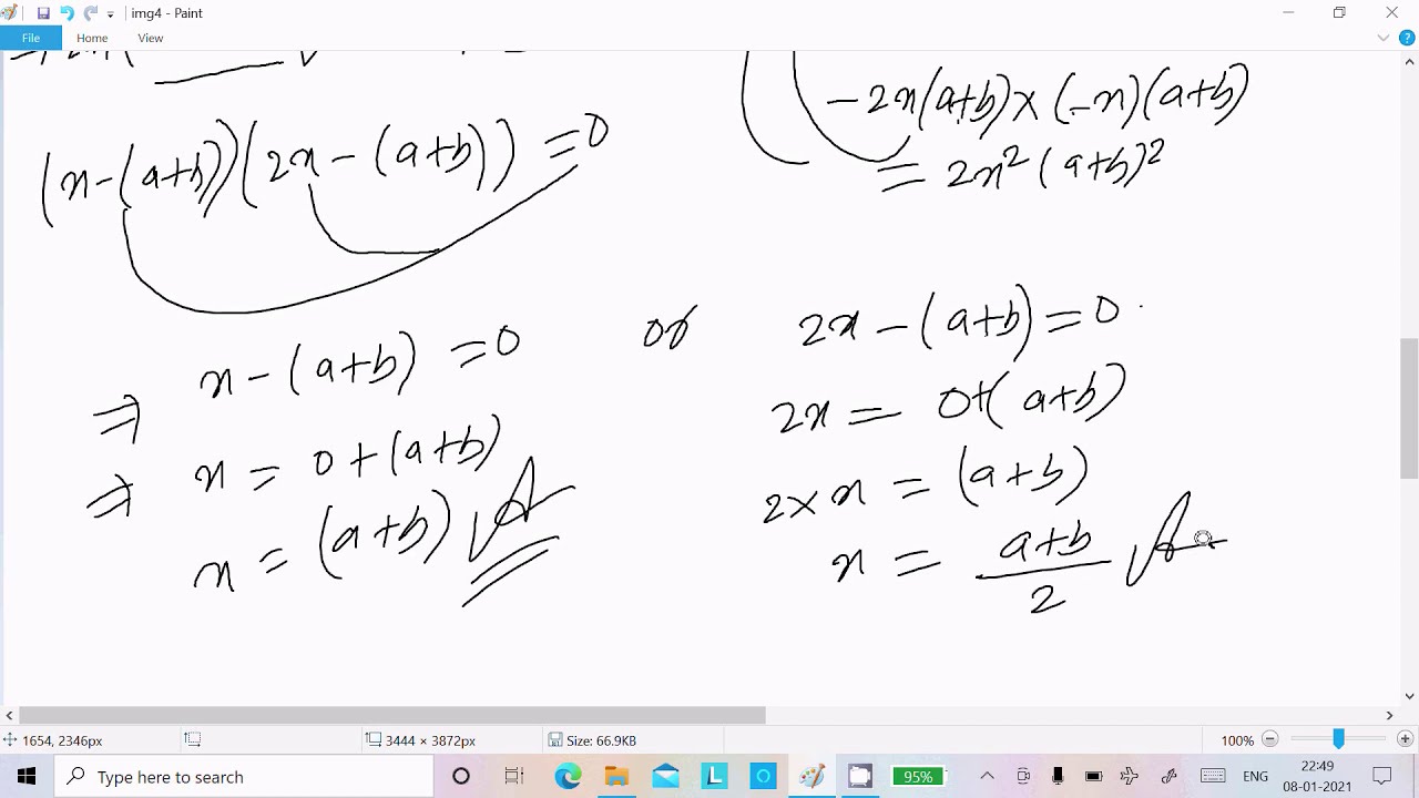 Solve A/(x-b) + B/(x-a) = 2 - YouTube