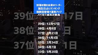 財運を掴む未来のリーダー。誕生日占いランキングTOP100！