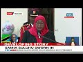 “Leo sio siku nzuri kwangu”: President Samia Suluhu mourns Magufuli after swearing in