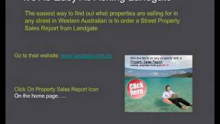 Property Sales Report - Landgate for owner enquiry for a Property Sales Report