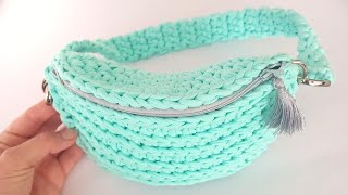 Crochet fanny pack - waist belt bag tutorial