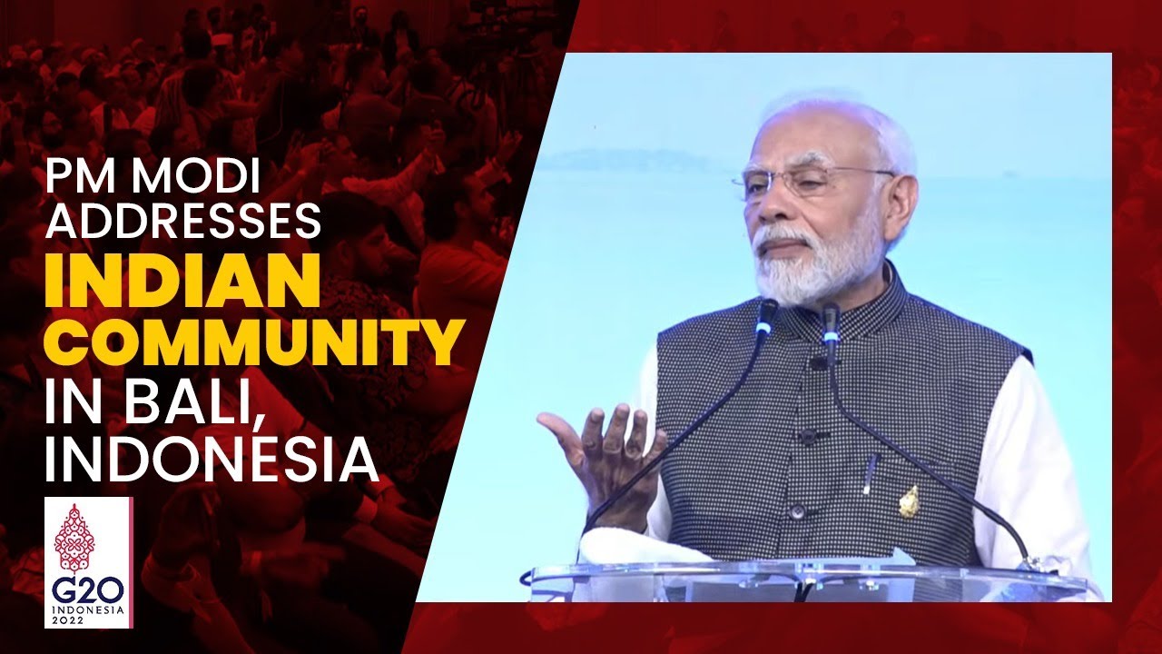 PM Modi Addresses Indian Community In Bali, Indonesia - YouTube