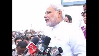 Narendra Modi opens a cable-stayed bridge in Bhavnagar