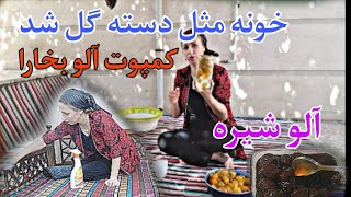 ولاگ خانه داری وتمیز کاری، درست کردن کمپوت آلو بخارا و آلو با شیره، روزمرگی های من