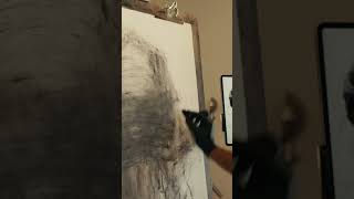 The origins of a charcoal portrait. Full tutorial live on YouTube!