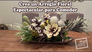 Arreglo Floral Artificial para comedor de ocho sillas.