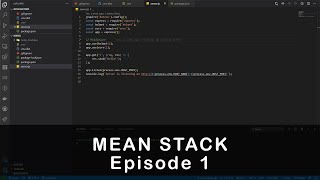 MEAN Stack Tutorial - Project Setup