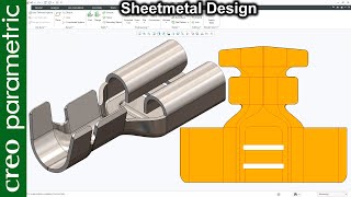 Sheet metal tutorial | Electrical wire terminals crimp connector in Creo Parametric