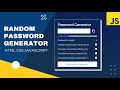 Random Password Generator HTML CSS JavaScript