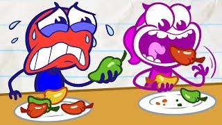 Is Pencilmate Cheating in Chili Eating?! - New Pencilmation Cartoons