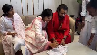 Deputy CM Pawan Kalyan With His Daughters @ Tirumala | Signing On Declaration Form | Manastars