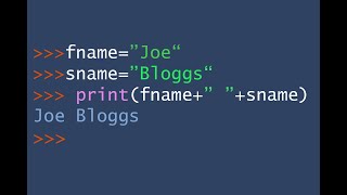 Python Concatenation using Strings Part 1