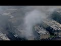 houston firefighters battle large warehouse fire