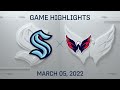 NHL Highlights | Kraken vs. Capitals - Mar 5, 2022