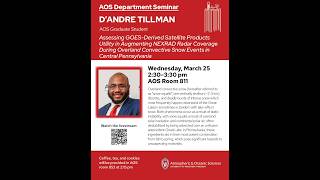 UW-AOS Department Seminar - March 25, 2026 - D'andre Tillman